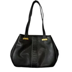 LANCEL ランセル　レザー　ゴールド　金具　本革　肩掛け　トートバッグ　黒