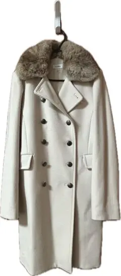 Vert Dence アイボリーロングコート （ファー取り外し可