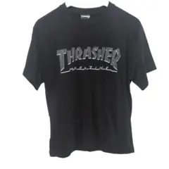 【美品】THRASHER スラッシャー デカロゴ Tシャツ ブラック M