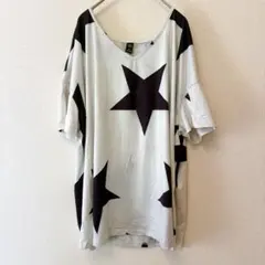 シーイン 【OXL】Tシャツ Vネック半袖 星柄 白 ポリエステル お出かけ