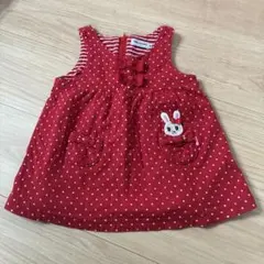 ミキハウス 赤い水玉 ワンピース 80