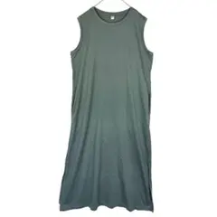 UNIQLO カットソーロングワンピース M グリーン系