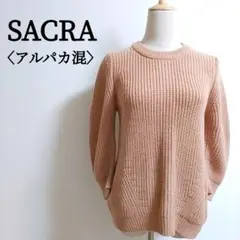 SACRA TOKYO バックリボン ニット M アルパカ混 リブ編み 7分袖のサムネイル