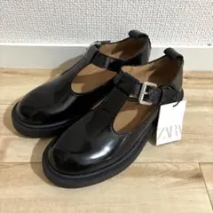 未使用✨ZARA ザラ Tストラップ ローファー 厚底 ブラック 36のサムネイル