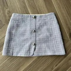 ZARA ライトパープル ツイード生地タイトスカート