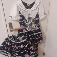 LIZ LISA　Creamy Berry柄セットアップ ブラック　タグ付き