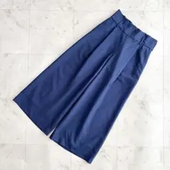美品　ユナイテッドアローズ　ワイドパンツ　レディース　ネイビー　ブルー　38