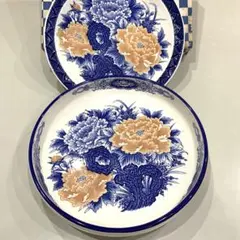希少!!有田焼大皿 飾り皿 肥前 峰山 金彩 紫陽花 あじさい 骨董陶磁器