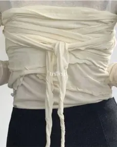 taffeta レイヤードベアトップ ビスチェ チャコール