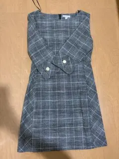 H&M チェック柄 グレーワンピース EUR 36