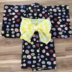 【即日発送】tsumori chisato キッズ浴衣 猫ドット柄　100 帯付のサムネイル