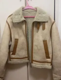 スライ　b-3ジャケット　クロップド丈　ムートン　フェイクレザー　ボアジャケット