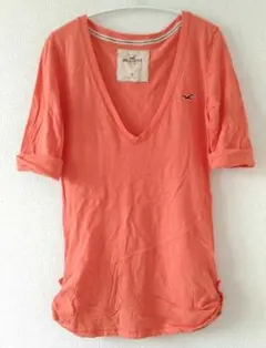 HOLLISTER☆Vネックカットソー　オレンジ