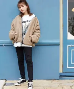 リバーシブル ボア ブルゾン