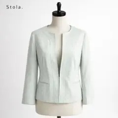 stola ラメツイード ノーカラージャケット ミントグリーン 38 セレモニーのサムネイル