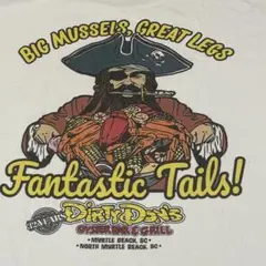 企業 アメリカ バックプリント Tシャツ 海賊 シーフード 白XL スーベニア