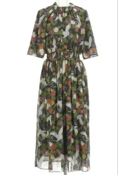 5*0様 アンドエルシー ロイスクレヨン &ellecy 青薔薇総柄　ワンピース アンドエルシー ロイスクレヨン &ellecy 青薔薇総柄 ワンピース M