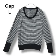 ギャップ　ニット　セーター　イタリアンメリノウール　Ｌ　ボーダー　長袖