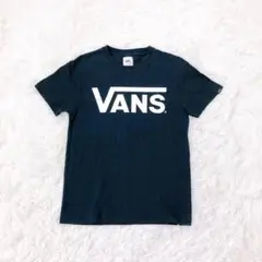 VANS 半袖Tシャツ　クルーネック　ベーシック　ロゴ　綿100% 紺　M