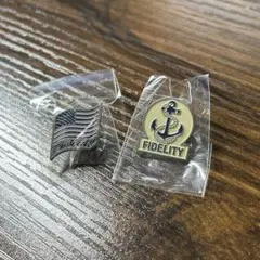 Fidelity ピンバッジ 錨 アメリカ国旗 2個セット 未使用