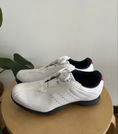 【極美品】adidas BOA ゴルフシューズ ホワイト/レッド　24.0㎝