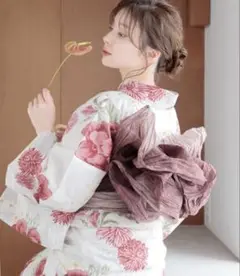 dita 大正ロマン牡丹寄せ　浴衣セット　(公式サイト売り切れ品) 2025 浴衣5点セット(ゆかた・帯・下駄・着付けマニュアル