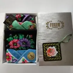 【再再値下げ】FEILER フェイラー タオルハンカチ3枚&ポーチセット