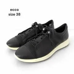 ecco FLEXURE RUNNER II レザースニーカー 黒 38 本革のサムネイル