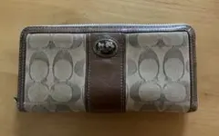 COACH ロゴ入り 長財布 ベージュ/ブラウン