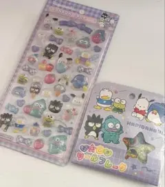 2点セット　はぴだんぶい　新品　ボンボンドロップシール＆おはじきシールフレーク