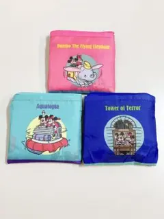 ディズニー　エコバッグ　カプセルトイ　3色セット