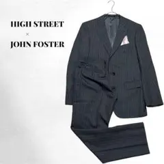 【ハイストリート×ジョンフォスター】 美品✨ チーフ付き スーツ セットアップ