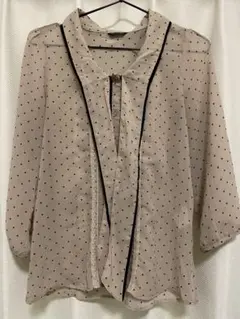 新品☆ハニーズ☆グラシア☆ボウタイドットシアーブラウス☆モカブラウン☆グレージュ