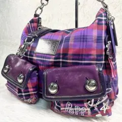 COACH コーチ POPPY 2way ショルダーバッグ キャンバス×レザー