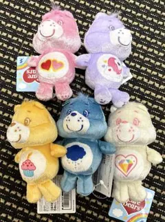ケアベア シャイニーベロアマスコット　5点セット　赤紫青白黄