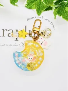 シャカシャカキーホルダー　お月様シェイカー　No.014