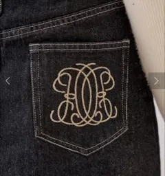 Chico ポケット刺繍台形デニムスカート ブラック 0サイズ【完売商品】