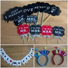 結婚式　フォトプロップス＆ガーランド他