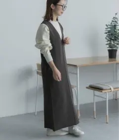 ワンピース FORK＆SPOON　リブニットジャンパースカート