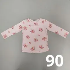 ミキハウス ホットビスケッツ　花柄 長袖カットソー 90 ピンクのサムネイル