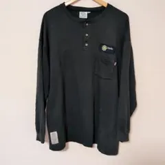 【USA製】Tyndale ヘンリーネック ロンT XL 企業ロゴ FR 古着