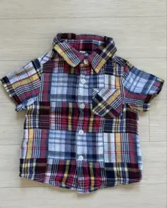 西松屋 半袖 シャツ チェック 夏服 男の子90cm