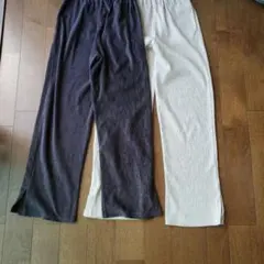 GLOBAL WORK ワイドパンツ　白黒160/150サイズのサムネイル