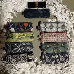 ご確認用　ミナペルホネン　刺繍ファブリック　miniポーチ　コイン・リップポーチ