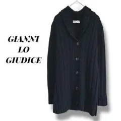 【ジャンニロジュディチェ】カーディガン　長袖　レディース　丈長め　毛混　ブラック