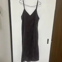 コーデュロイ　キャミワンピース　ブラウン　GU