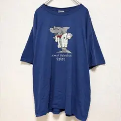 2001年製 JERZEES サメ イラスト Tシャツ ブルー XL~2XL