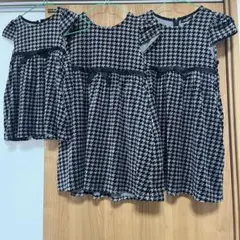 COMME CA ISM 千鳥格子柄　ワンピース 3点セット