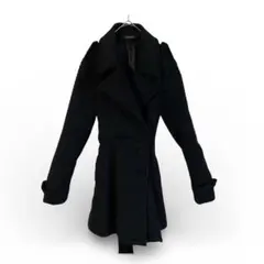 ★美品★rienda Aラインコート　M 黒　ダブルボタン　オシャレ　レディース