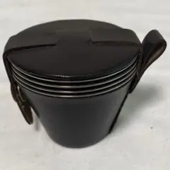 スターラップ ショットカップ 4個入りステンレス製 革ケース